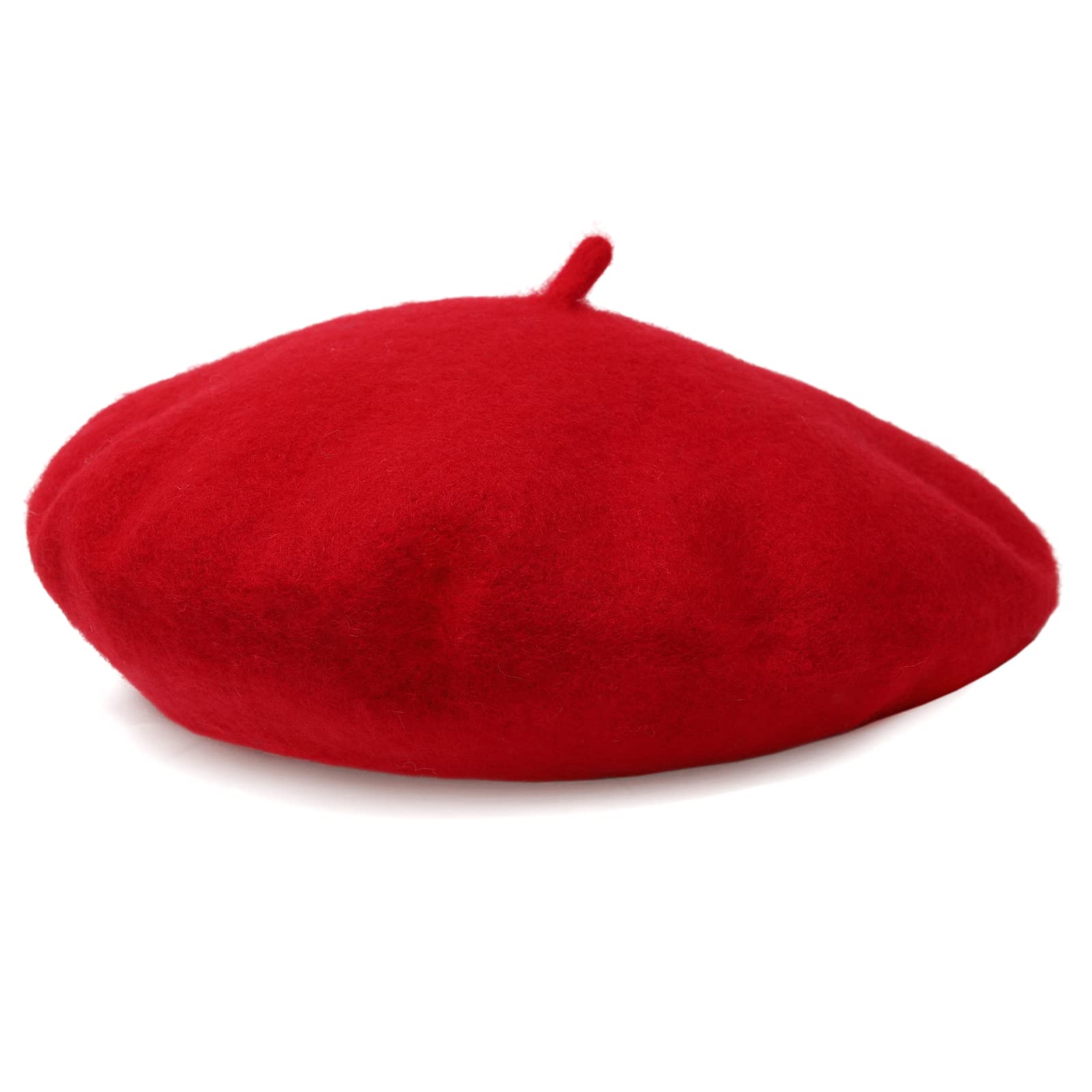 Women French Wool Beret Hats - Solid Color Classic Beanie Winter Cap
